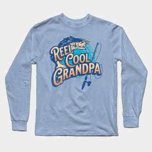 Father's Day Grandpa Reel Cool Grandpa Fishing Retro Fish Long Sleeve T-Shirt